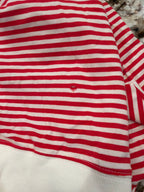 *Damaged - Pea size hole front bottom* Women’s Red Stripe Puff Sleeve Top