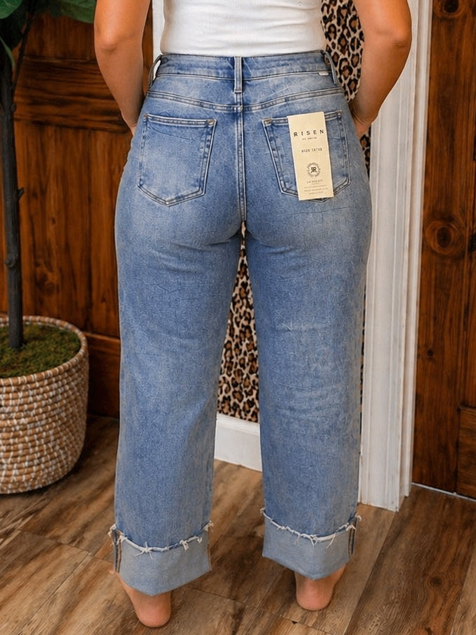Risen Crop Cuffed Boyfriend Jeans Style 1295 Women’s