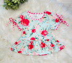 Girl’s Pink Floral Gingham Set