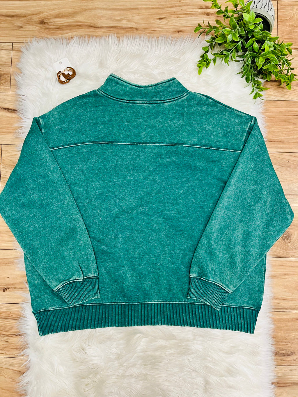 Women’s Zenana Curvy Kelly Green Quarter Zip Top