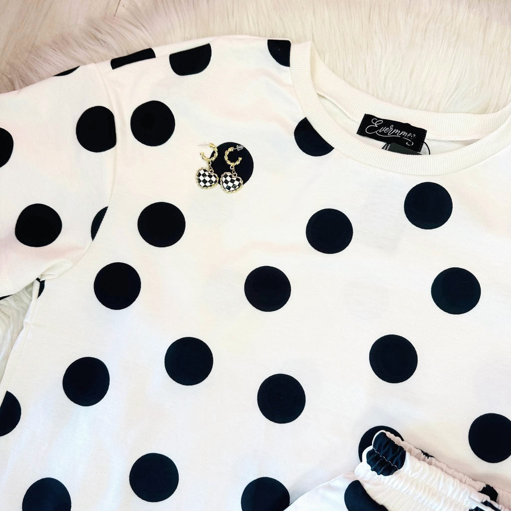 Women’s Evermmee Black Polka Dot Short Set