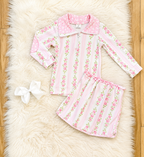 Girl’s Pink Rose Skort Outfit Set