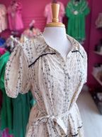 Women’s GiGiO Tan Embroidered Floral Dress