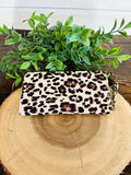 Apricot Cheetah Print Wristlet Wallet Womens