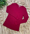 Women’s Active Basic Burgundy Long Sleeve Shirt