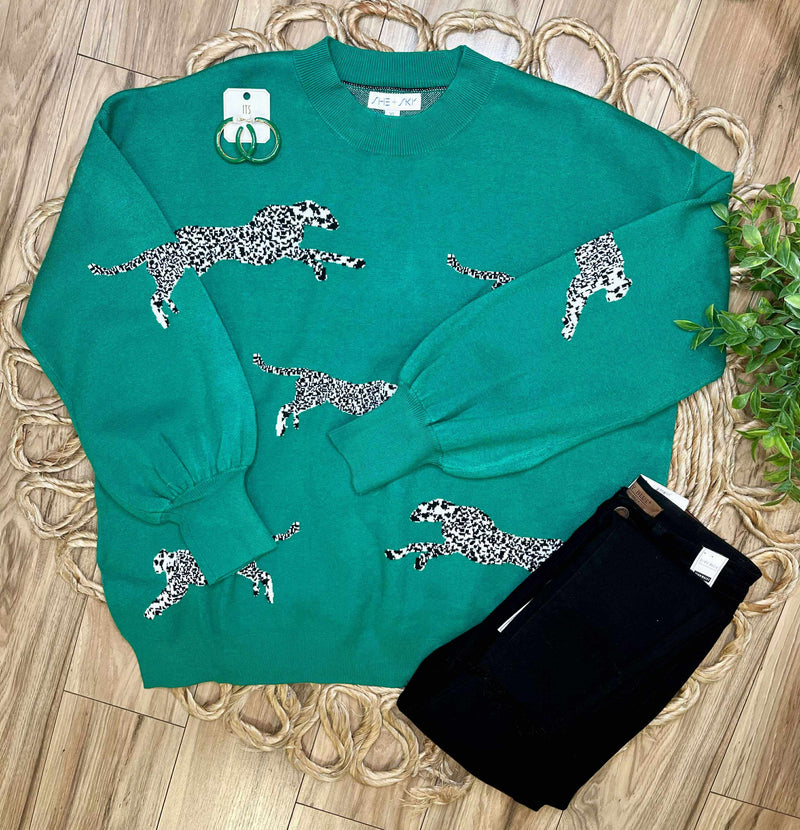 Curvy Cheetah Printed Sweater