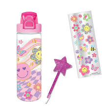 Pop-Open Water Bottle Writing Fun Groovy - Mini Mee Boutique