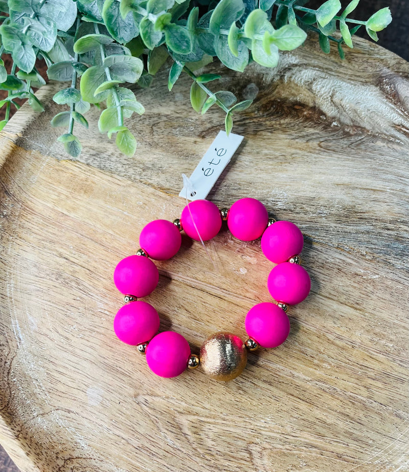 Hot Pink Beaded Bracelet