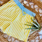 Women’s Yellow and blue stripe short set