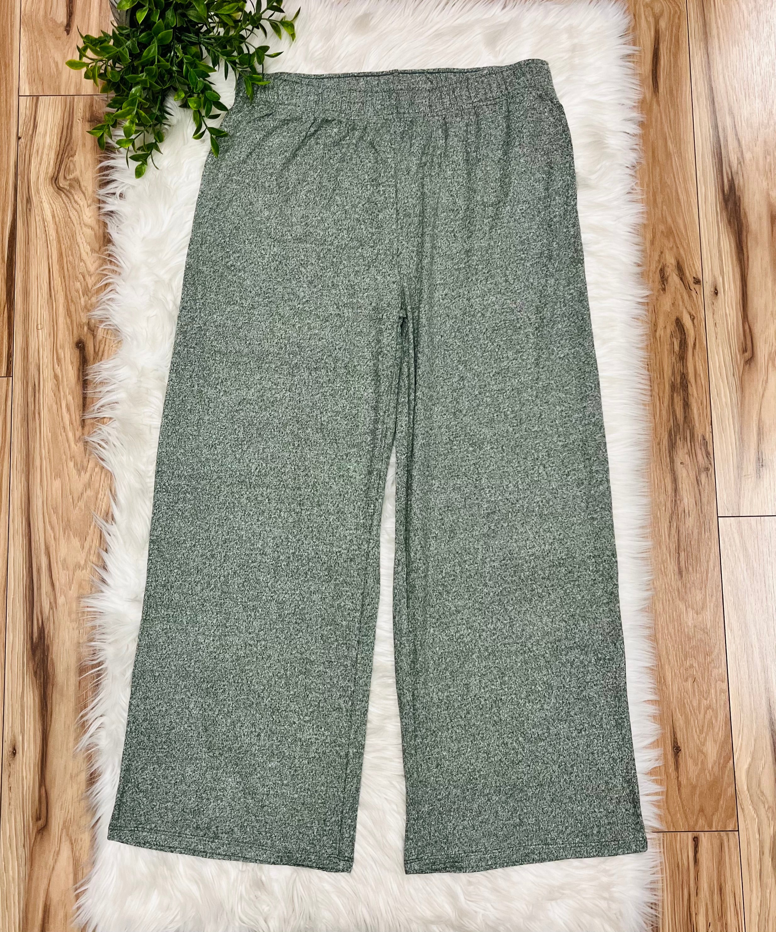 Women’s Zenana Dark Olive Melange Pant Set