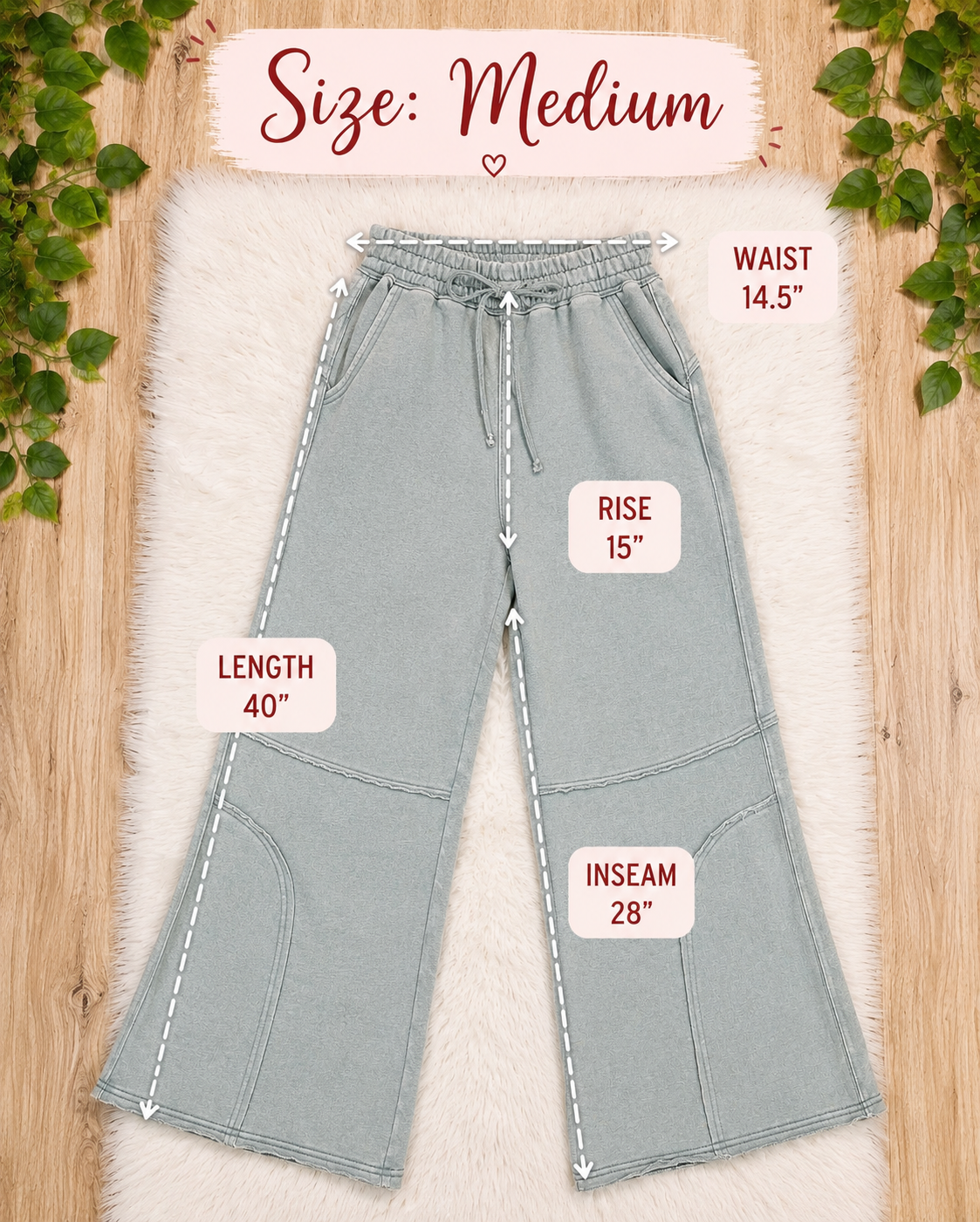 Women’s Zenana Sleet Grey Wide Leg Acid Wash Pants- Oversized