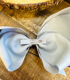 Hair Bow 8” Alligator Clip - Light Grey
