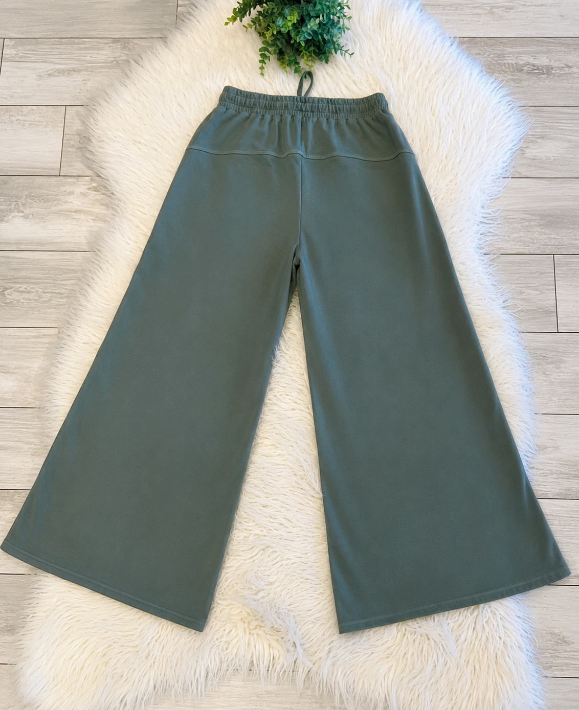 Women’s Zenana Army Green French Terry Enzyme Washed Pants