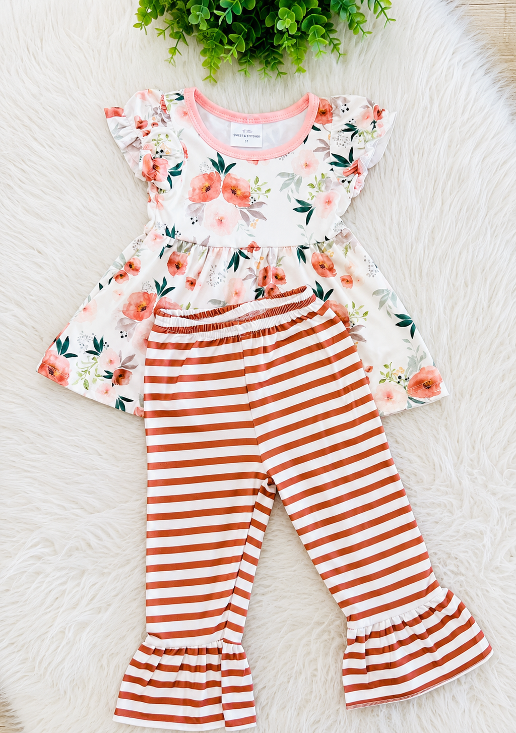 Girl’s Floral & Striped Set