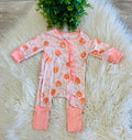 Girl’s Cute Pumpkin Ruffle Bottom Sleeper