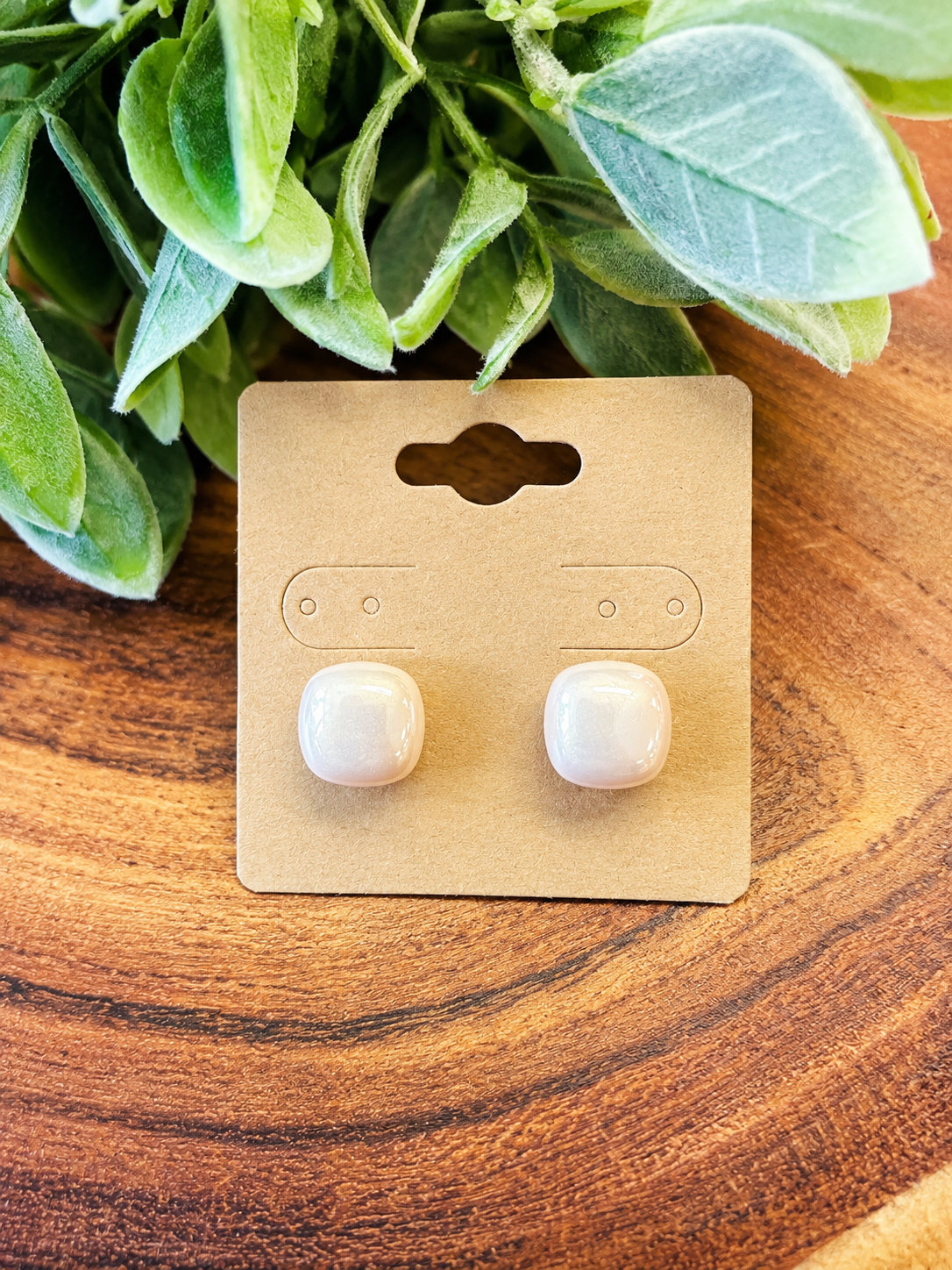 Metallic Pearl Stud Earrings