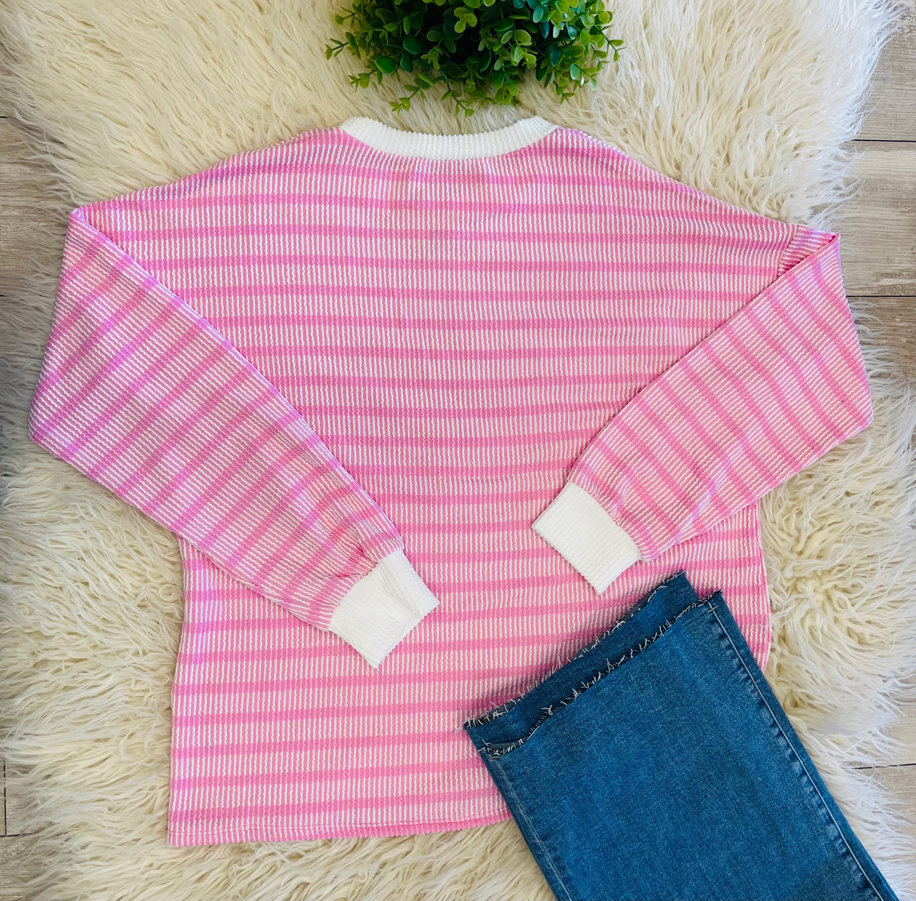 Women’s Ribbed Long Sleeve in Candy Pink Zenana - True to Size