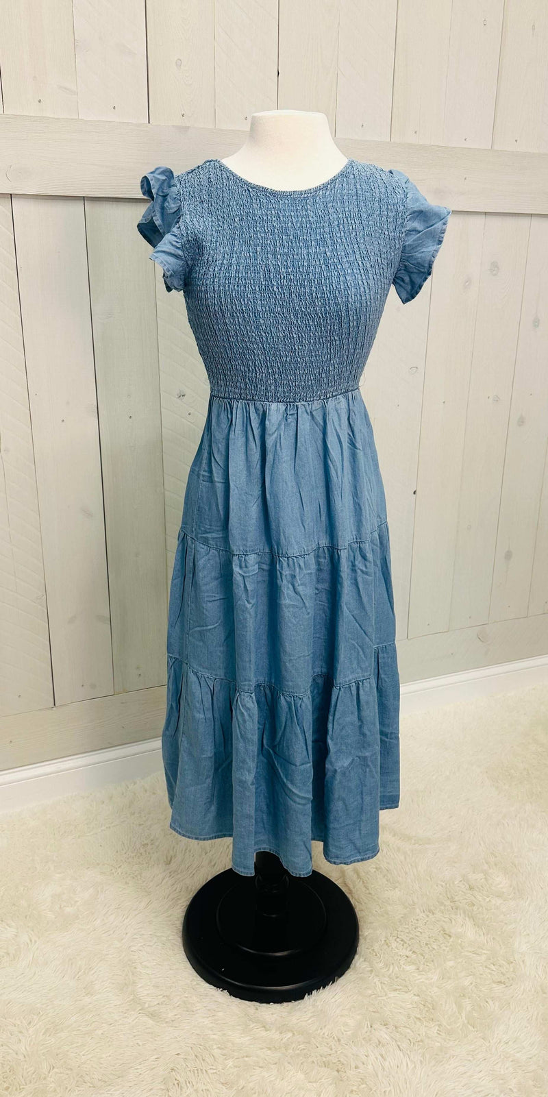 Blu Pepper Denim Blue Maxi Dress - Mini Mee Boutique