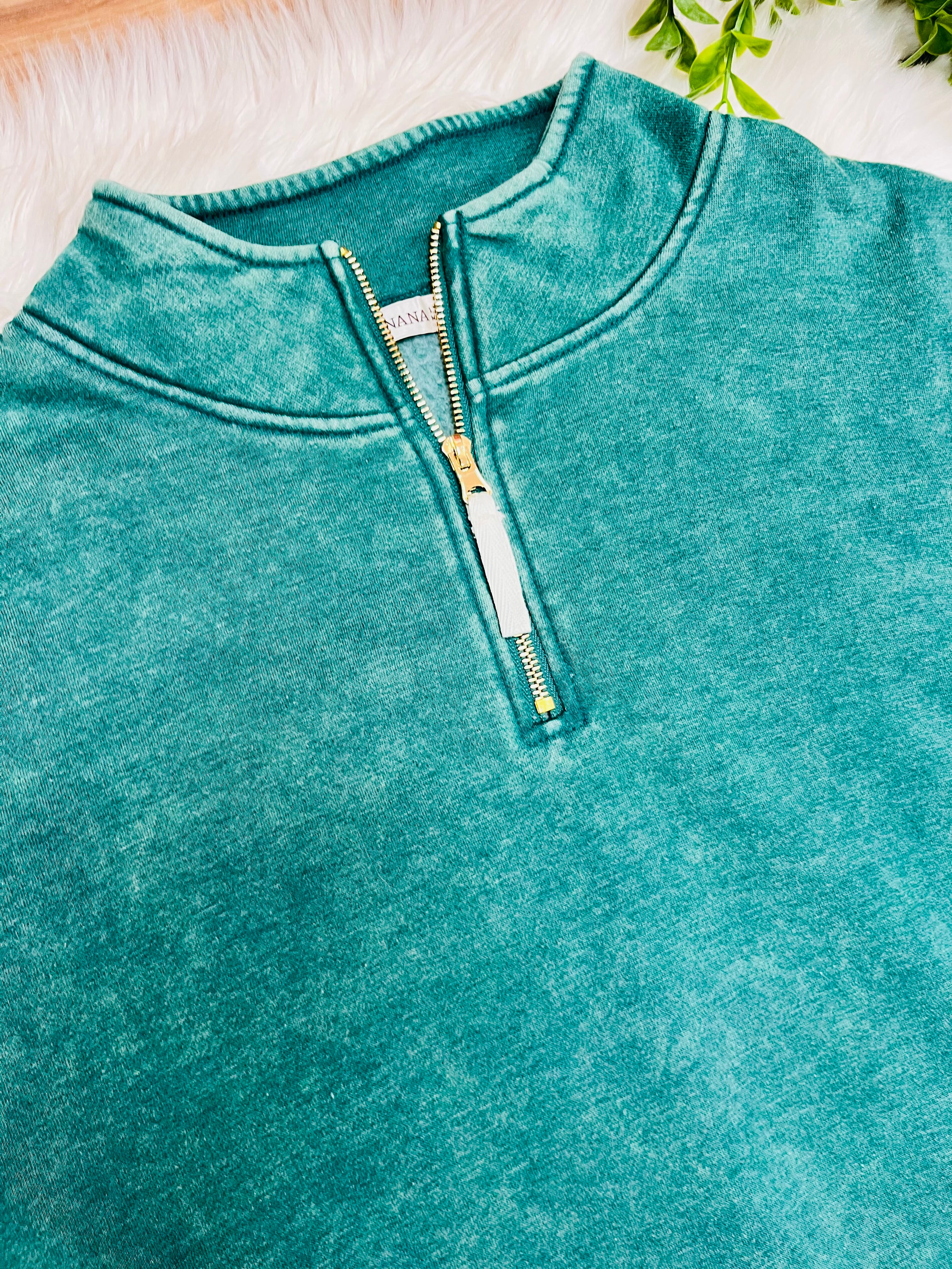 Women’s Zenana Curvy Kelly Green Quarter Zip Top