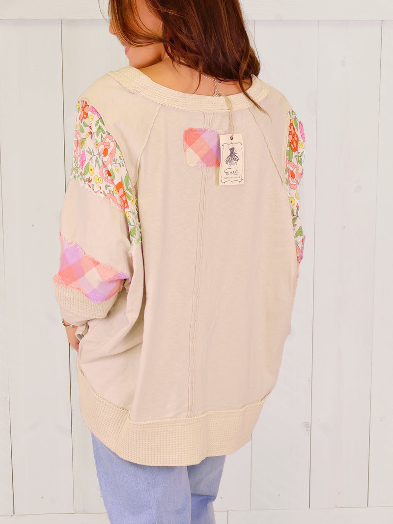 Easel Mixed Media Boho Top
