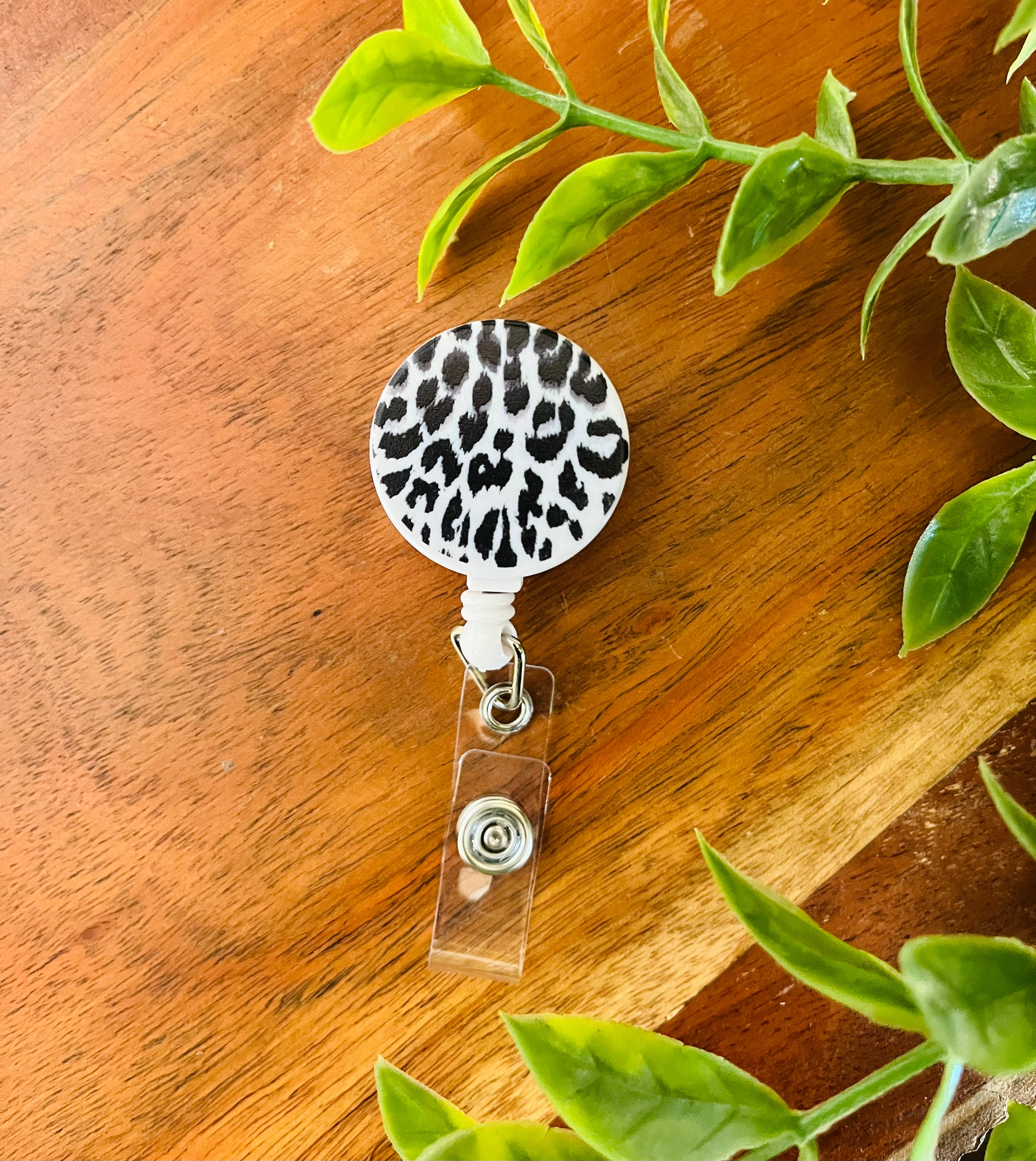 Black Cheetah Print ID badge Holder