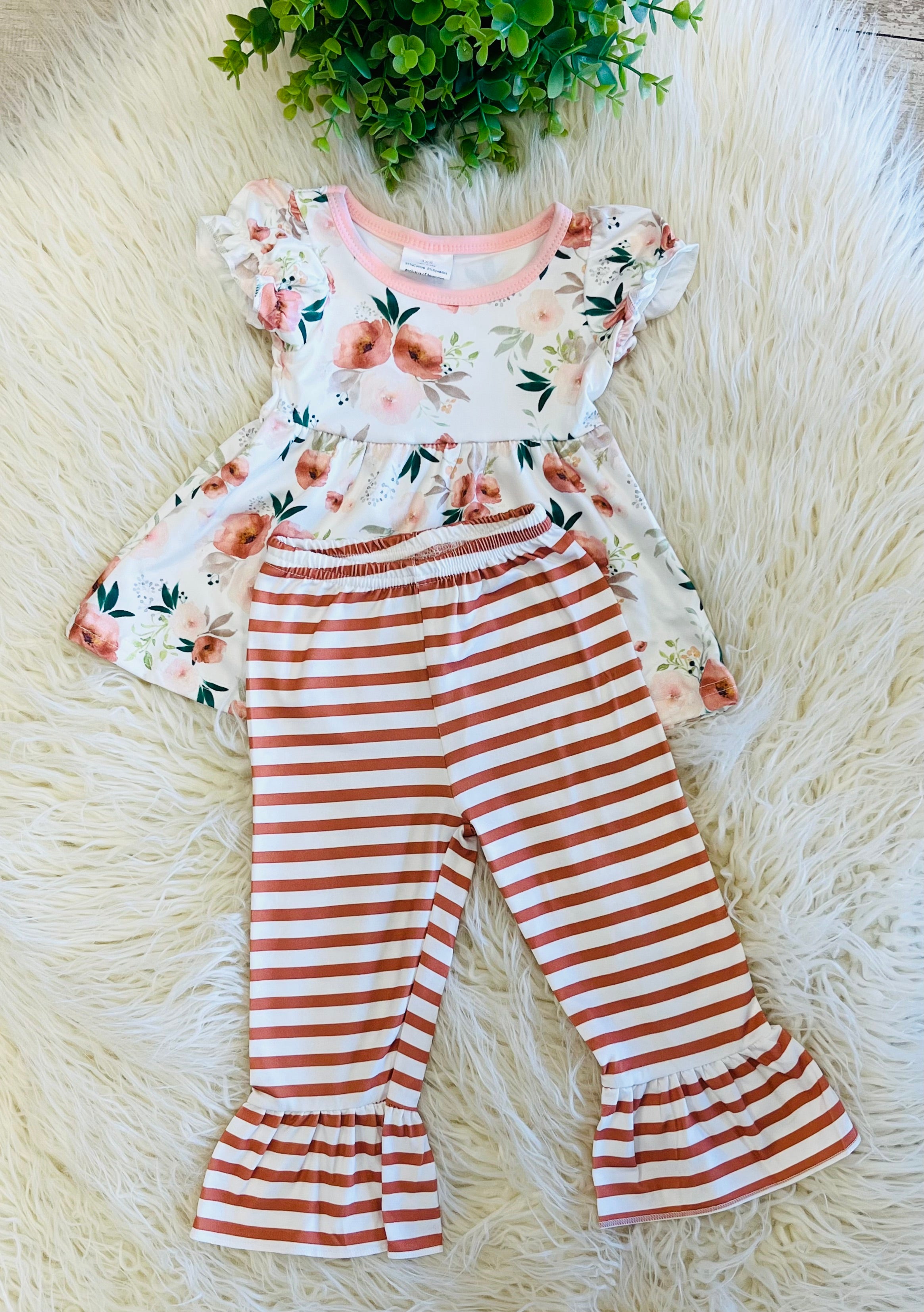 Girl’s Floral & Striped Set