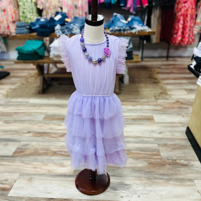 Girls Light Purple Layered Dress - Mini Mee Boutique