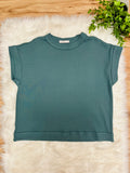 Women’s Zenana Ribbed Cuff Sleeve Jade Pant Set