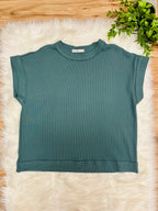 Women’s Zenana Ribbed Cuff Sleeve Jade Pant Set