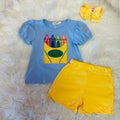 Girl’s blue and yellow crayon box set