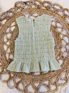 Women’s Blu Pepper Green Smocked Top