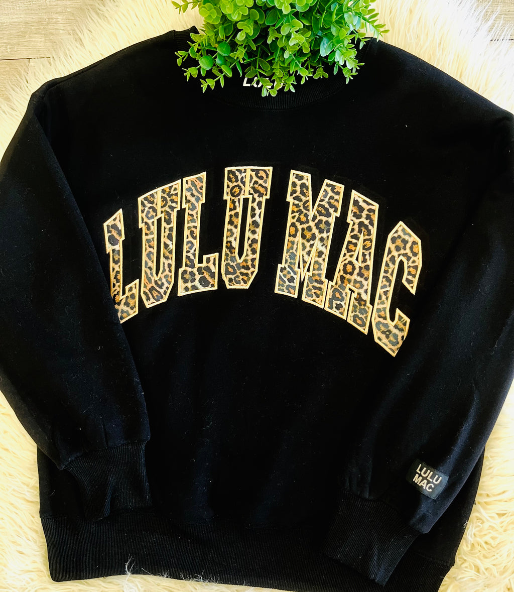 Women’s LuLu Mac Leopard Black Sweatshirt