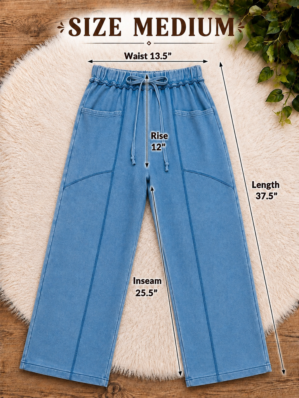 Women’s Evermmee Deep Blue Drawstring Pants- True to Size