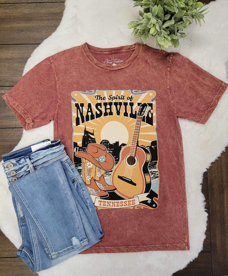 Nashville burnt red tee - Mini Mee Boutique