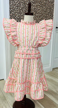 Girl’s Hayden Floral Striped Ruffle Detail Dress