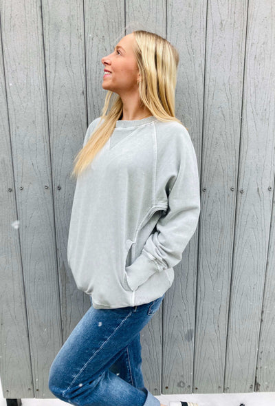 Grey Crewneck - Mini Mee Boutique