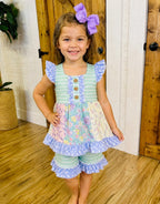 Girls Pastel Bloom Ruffle Set