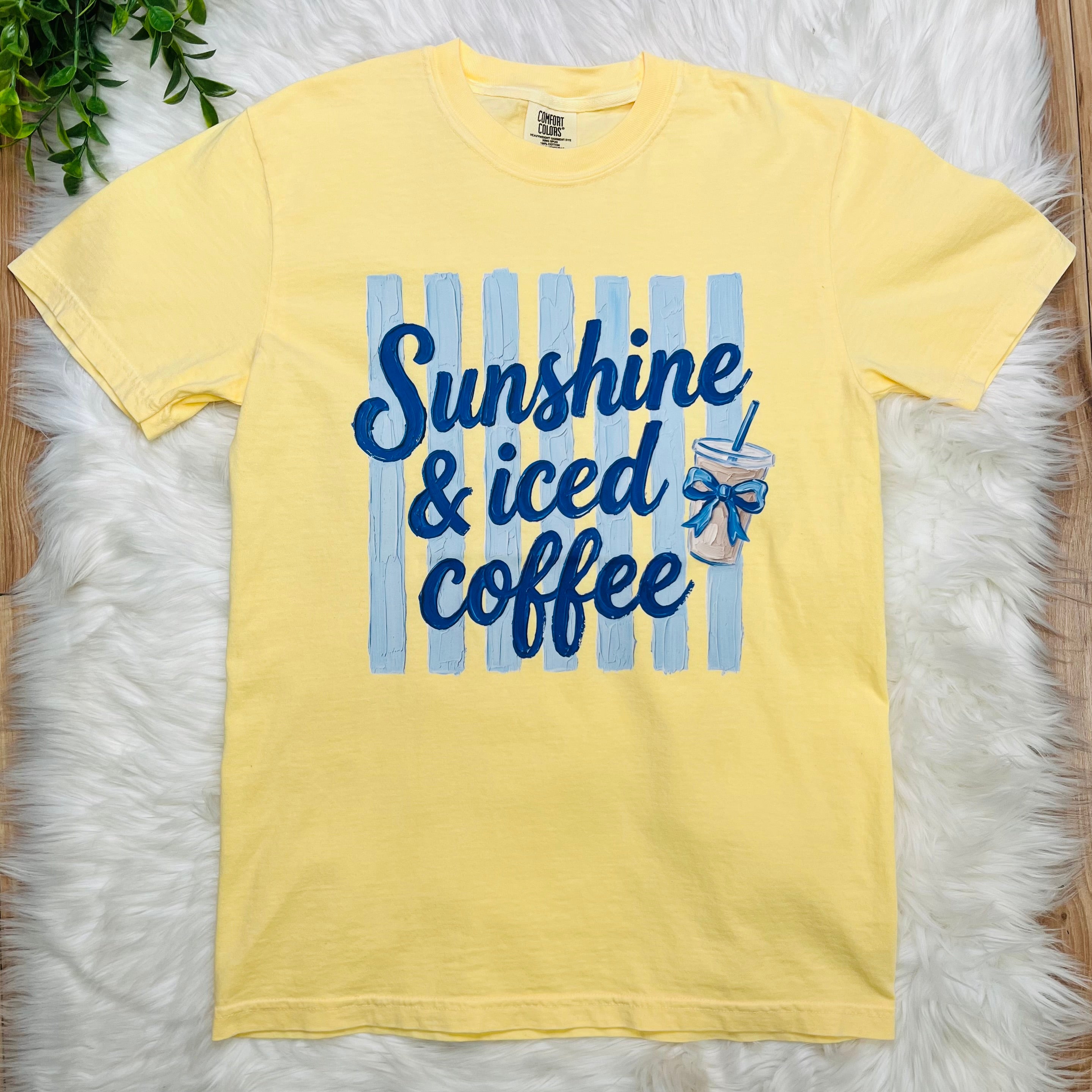 Women’s Yellow Sunshine & Iced Coffee Graphic Tee