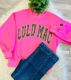 LuLu Mac Pink Cheetah Print Sweatshirt