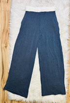 Women’s Zenana Navy White Detail Ribbed Set Regular and Curvy