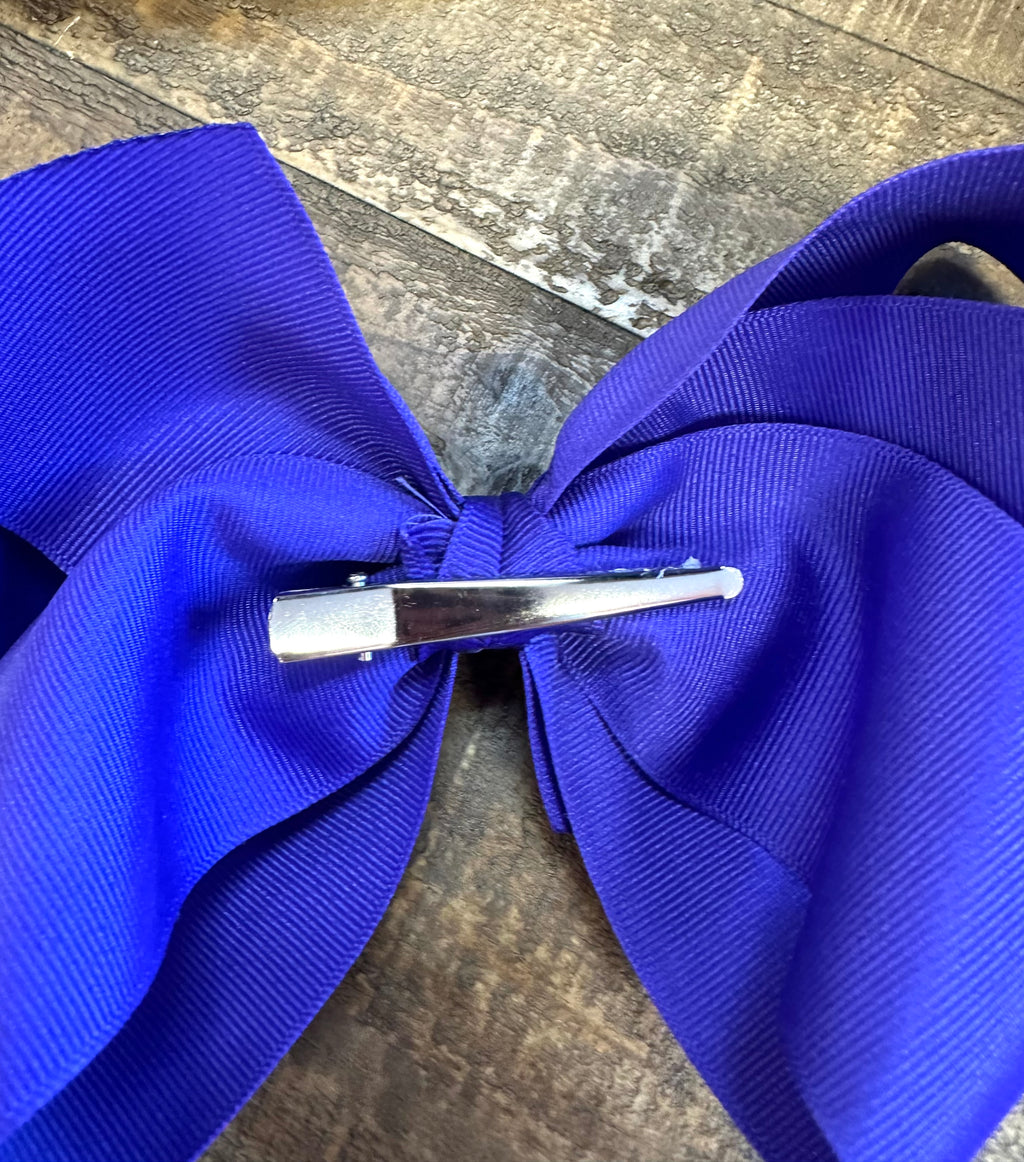 Hair Bow 8” Alligator Clip - Dark Purple