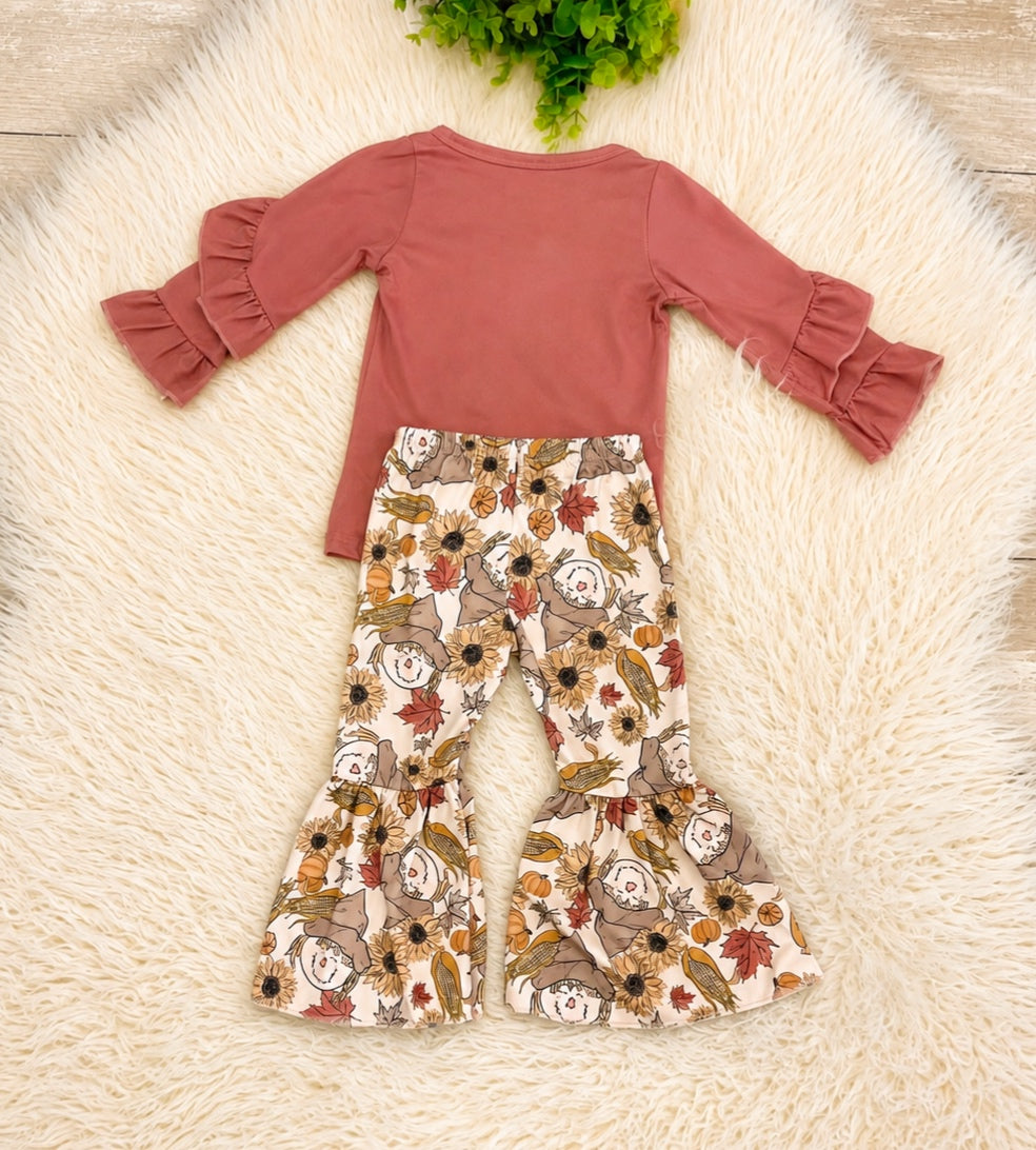 Girl’s Mauve Scarecrow Pants Outfit