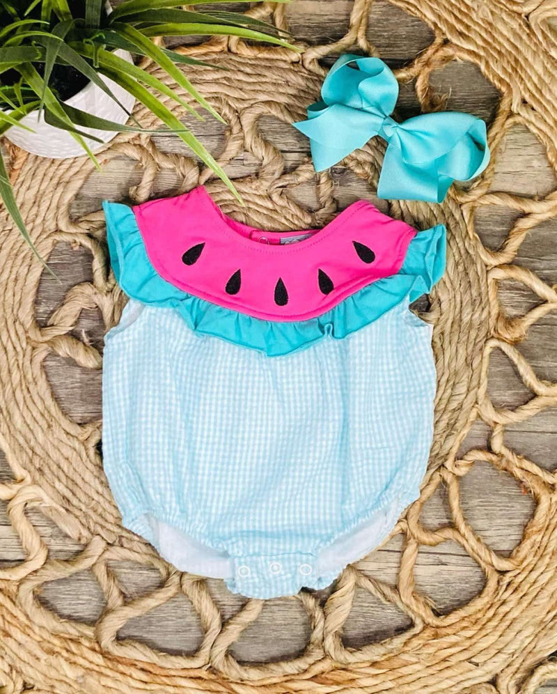 Baby Girls Smocked Watermelon Onesie