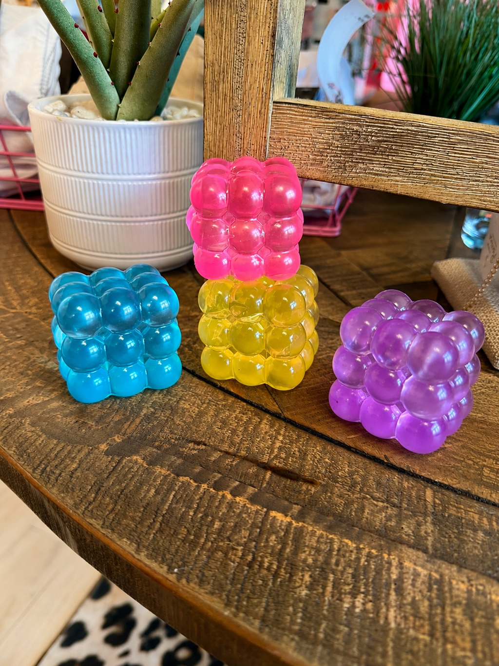 Squishy Grape Cube Toy - Gel Filled Ages 3+