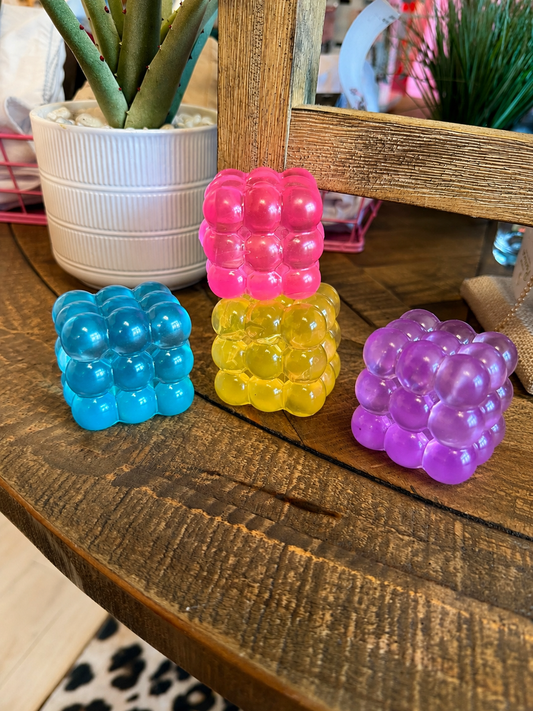 Squishy Grape Cube Toy - Gel Filled Ages 3+