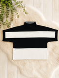 Black and Ivory Bliss Mock Sweater by Jodifl - True to Size
