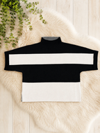 Black and Ivory Bliss Mock Sweater by Jodifl - True to Size