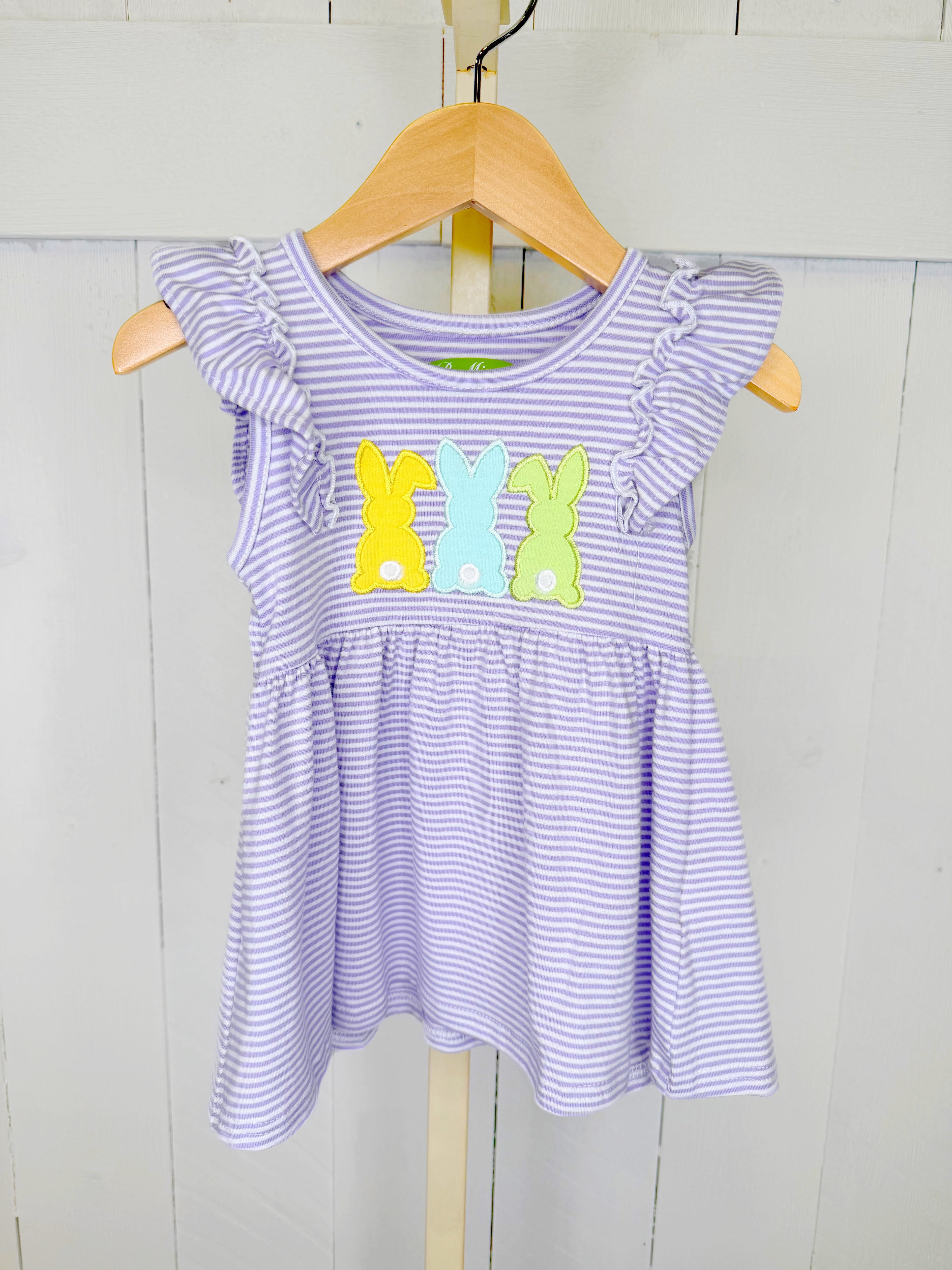 Girl’s Baby Be Mine Purple Bunny Easter Dress