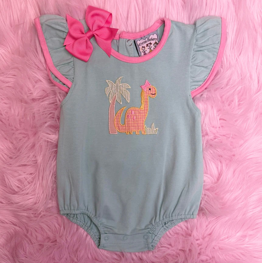 Baby Girls Dinosaur Onesie Bubble Romper