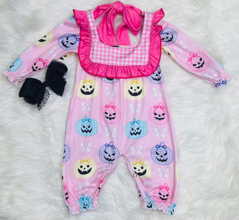 Baby Halloween Pumpkin Print Romper